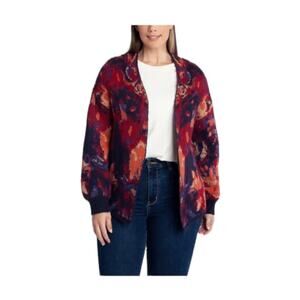 Adyson Parker NWT Navy Abstract Floral Cardigan Small